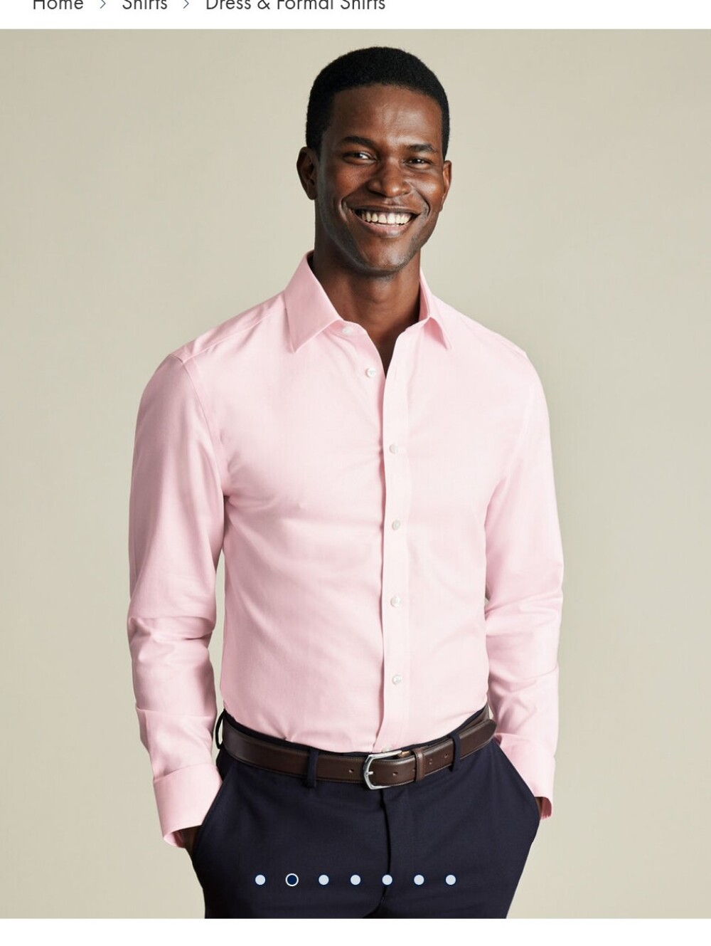Charles Tyrwhitt Classic Collar Extra Slim Non-Iron Royal Oxford Shirt- 17/35in. - Picture 6 of 11